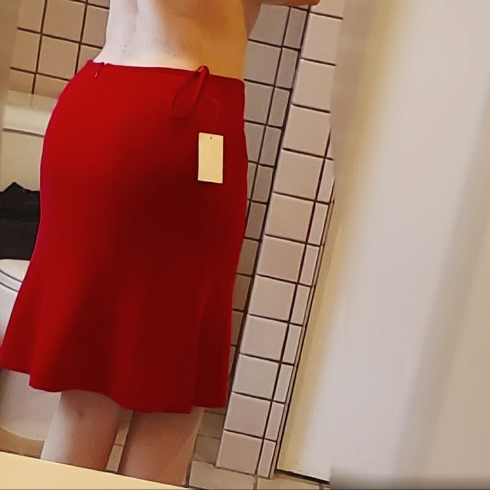 Red Tahari Midi Skirt | 10P